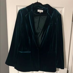 Calvin Klein Emerald Velvet Blazer